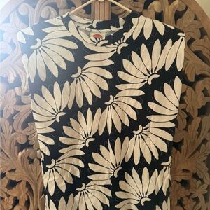 FARM Rio Cream and White Graphic Fitted T-Shirt